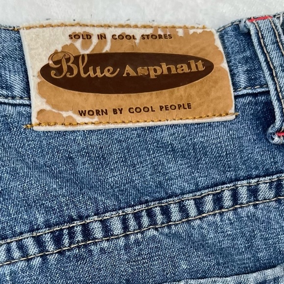 Vintage 90s Jeans Blue Asphalt High Rise Wide Leg Size 11 - Picture 5 of 13